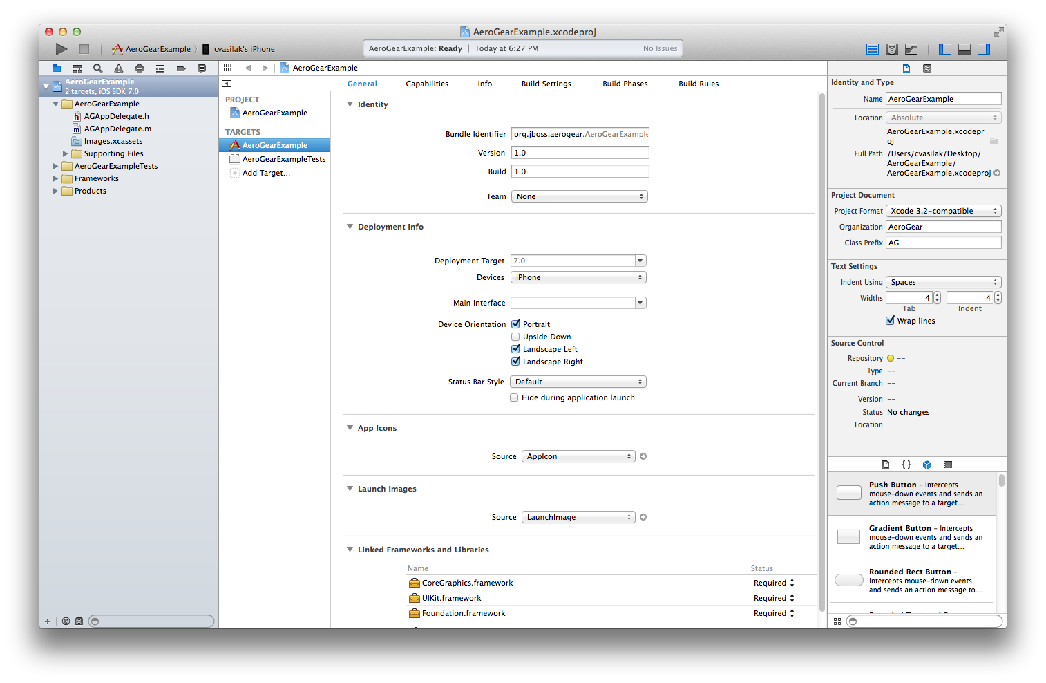 Main Project Screen