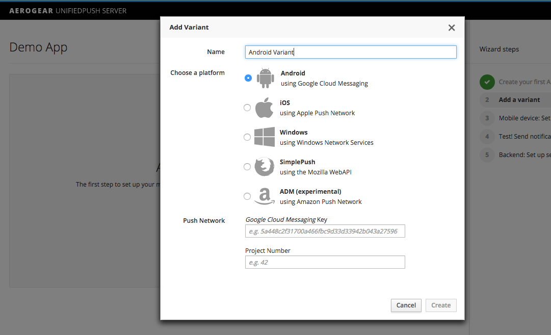 Android Variant Options