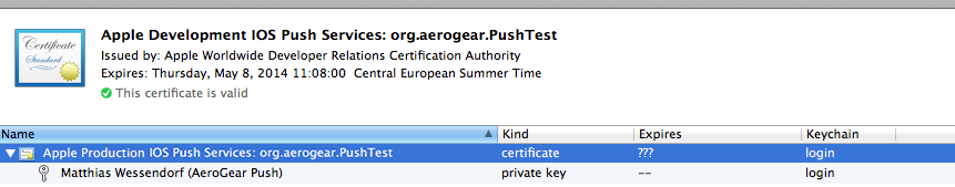 APNs Distribution certificate