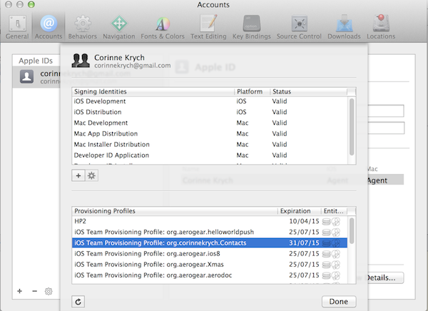 Xcode Organizer shows the new Provisioning Profile